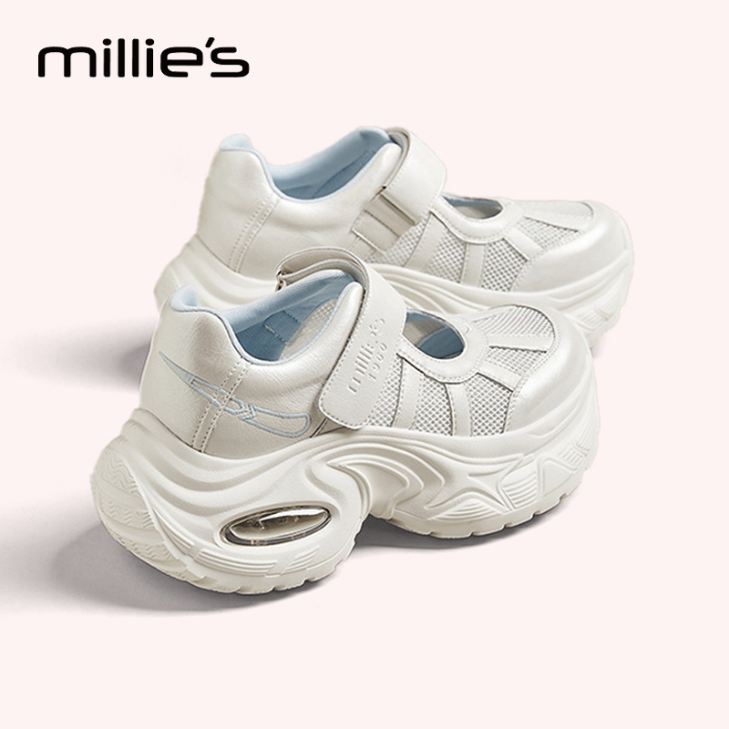 MILLIE'S/妙丽真皮厚底凉鞋女