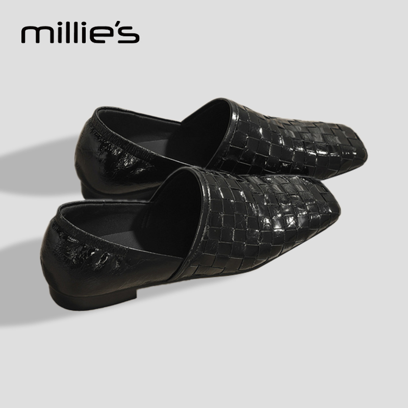 MILLIE'S/妙丽真皮乐福鞋懒人鞋