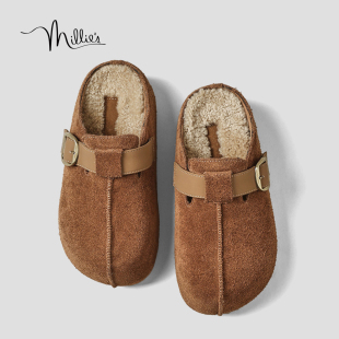 百搭厚底增高勃肯拖鞋 妙丽包头拖女2025冬季 时尚 新款 MILLIE