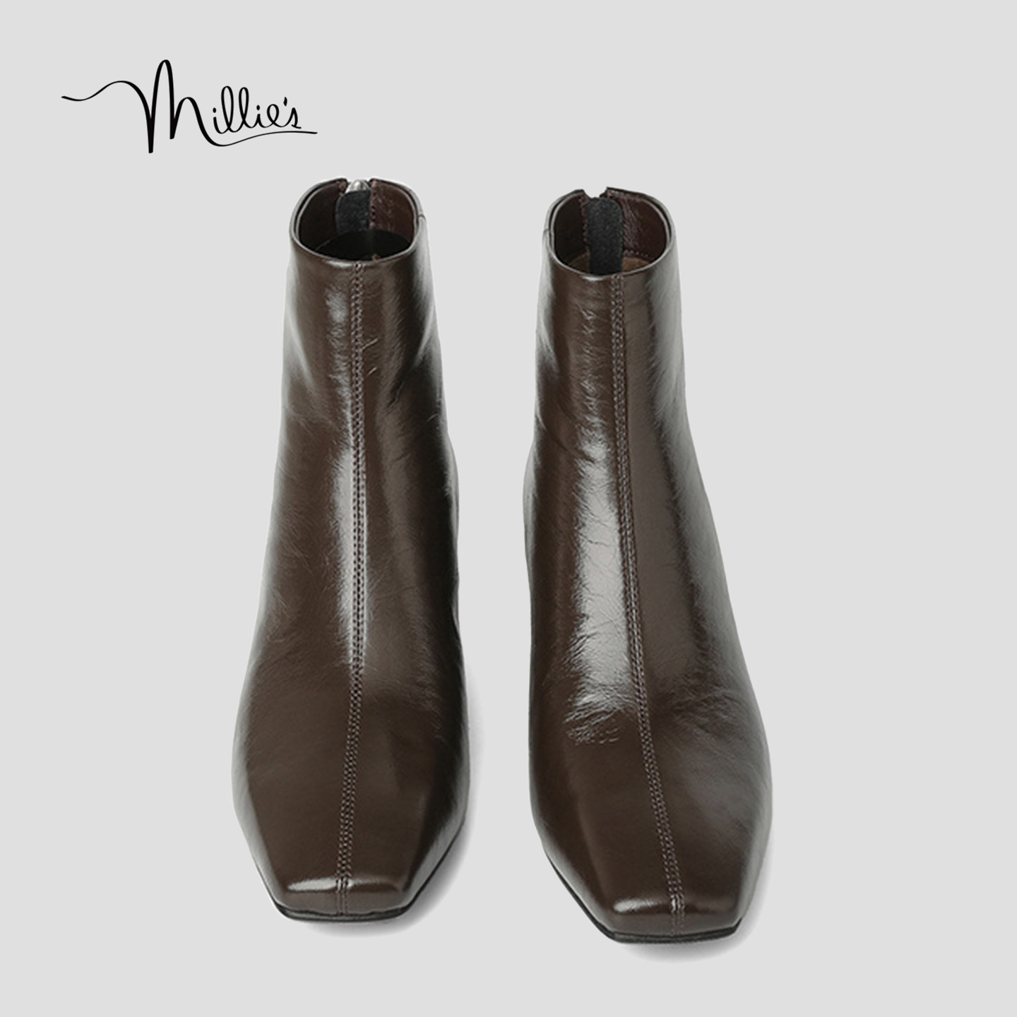 MILLIE'S/妙丽切尔西靴女2026新款秋冬高跟短靴气质百搭粗跟HZ