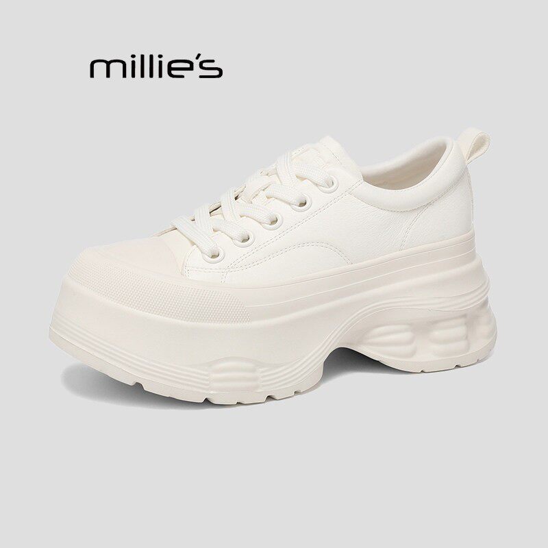 MILLIE'S/妙丽真皮复古德训鞋女
