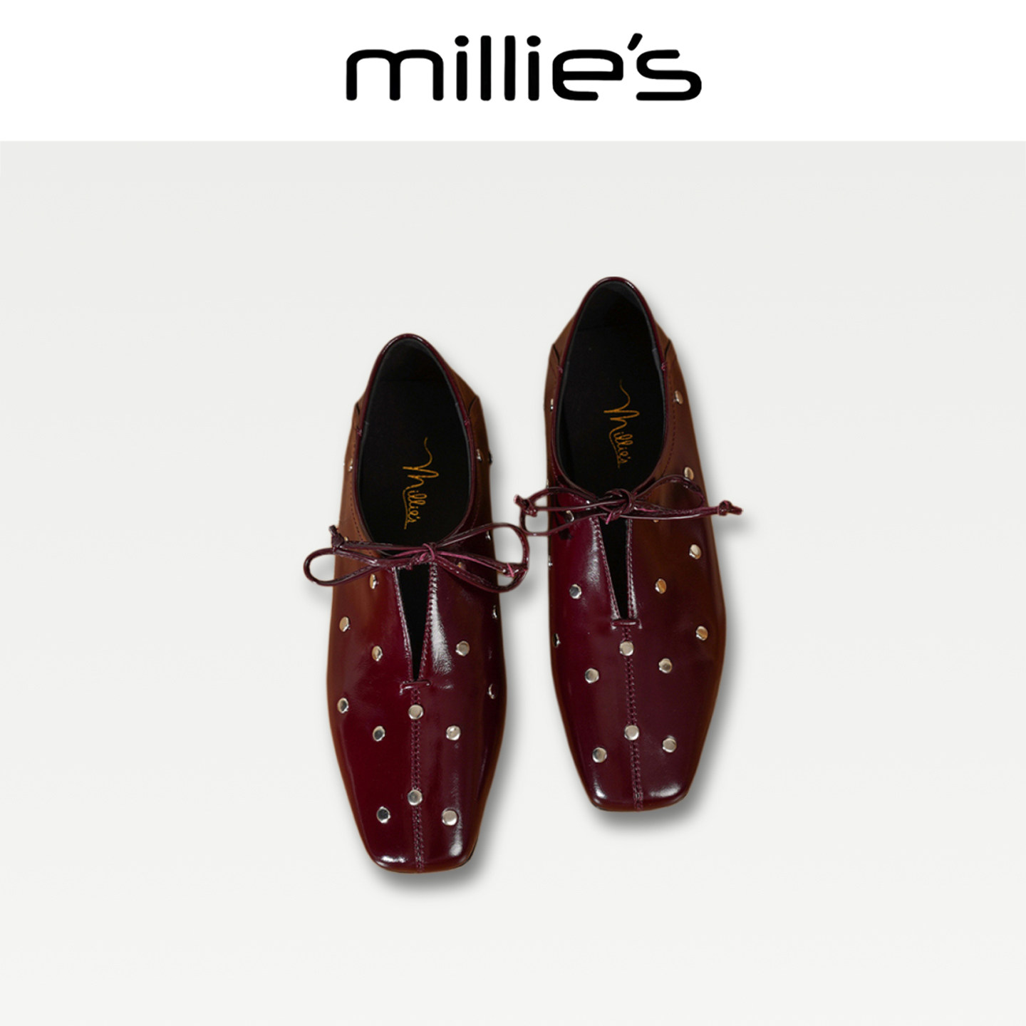 MILLIE'S/妙丽方头内增高乐福鞋