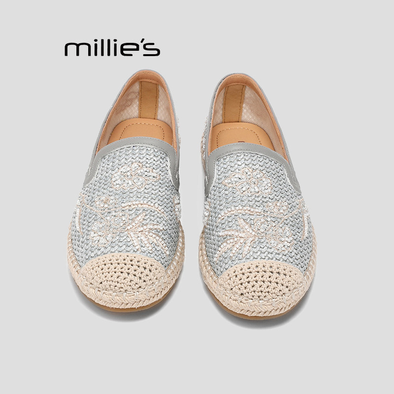 MILLIE'S/妙丽2026新品渔夫鞋女平底一脚蹬单鞋舒适百搭浅口鞋Q,女鞋,浅口单鞋,淘宝优惠券,粉丝福利购,淘宝优惠卷