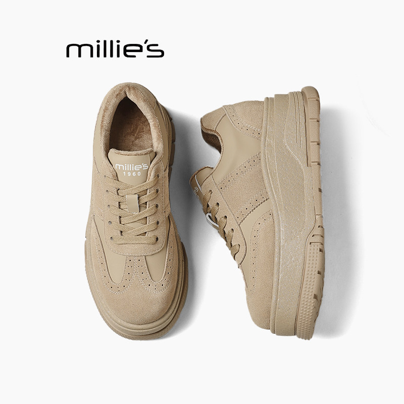 MILLIE'S/妙丽女鞋2026新款时尚百搭舒适透气休闲鞋厚底增高鞋