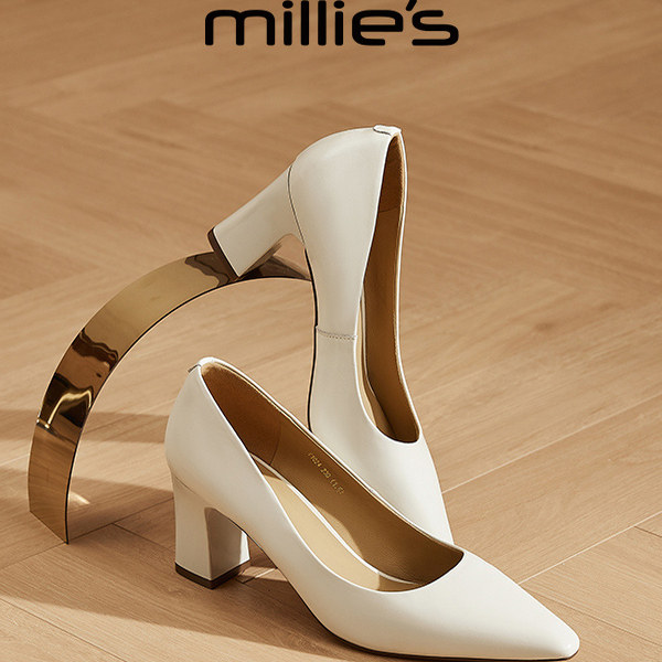 MILLIE'S/妙丽尖头浅口单鞋女