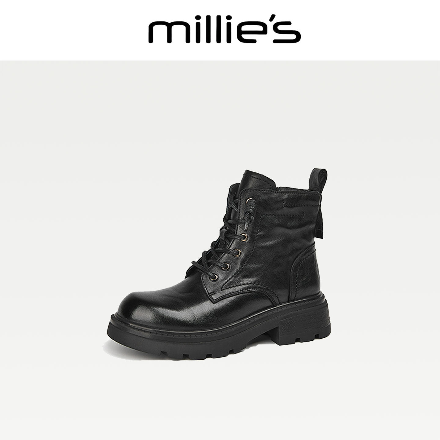 MILLIE'S/妙丽真皮厚底靴子