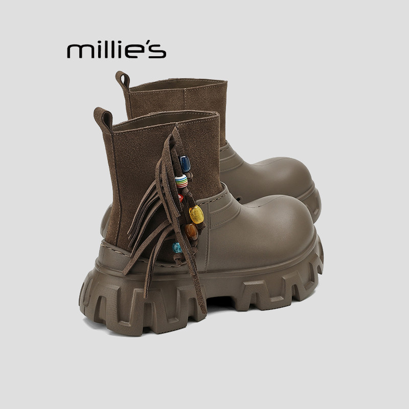 MILLIE'S/妙丽真皮短靴冬