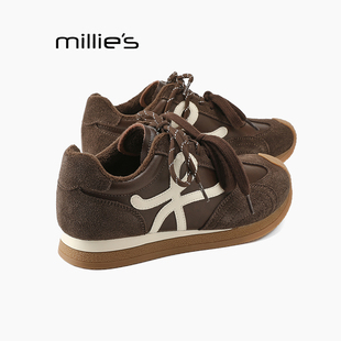 系带休闲百搭内增高阿甘鞋 妙丽女鞋 2025新款 复古德训鞋 MILLIE