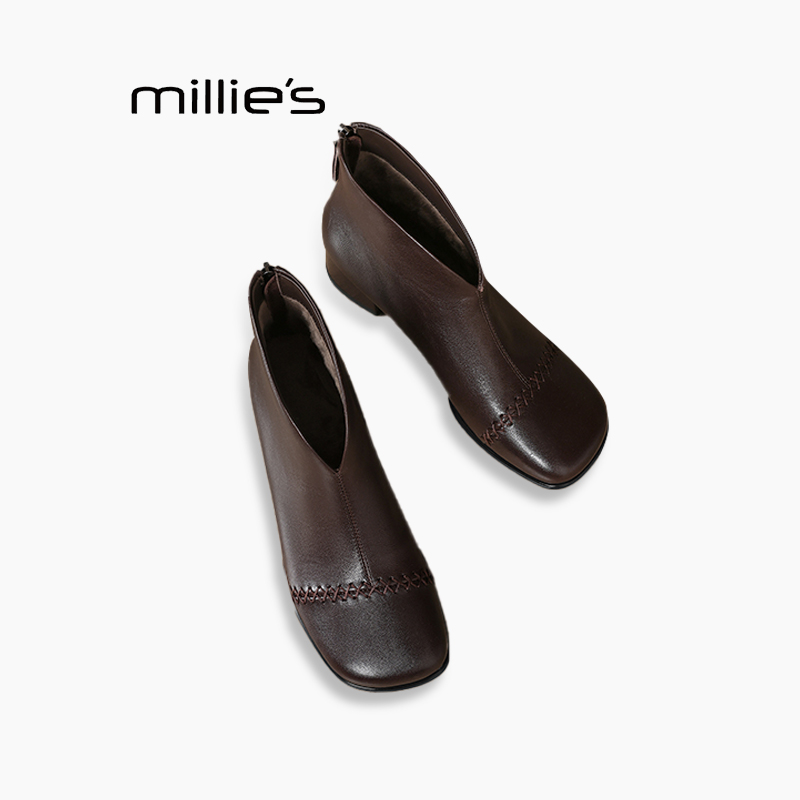 MILLIE'S/妙丽小羊皮短靴巨好看