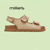 妙丽官方旗舰店休闲百搭魔术贴罗马鞋 女 厚底编织凉鞋 2026夏季 新款