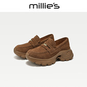 女百搭运动鞋 MILLIE 女C 乐福鞋 厚底增高休闲鞋 妙丽2026新款