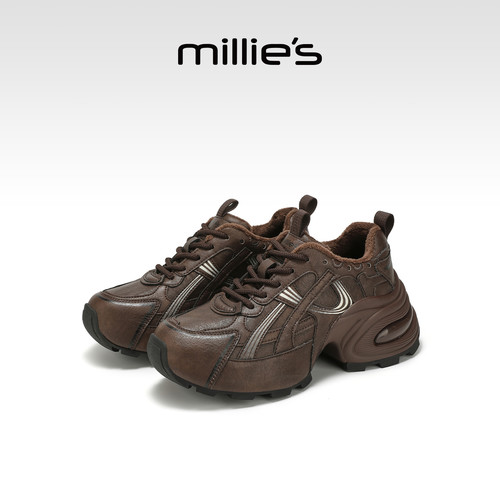 妙丽真皮厚底德训鞋女巨好看