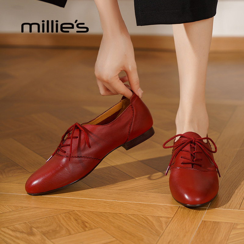MILLIE'S/妙丽真皮平底单鞋