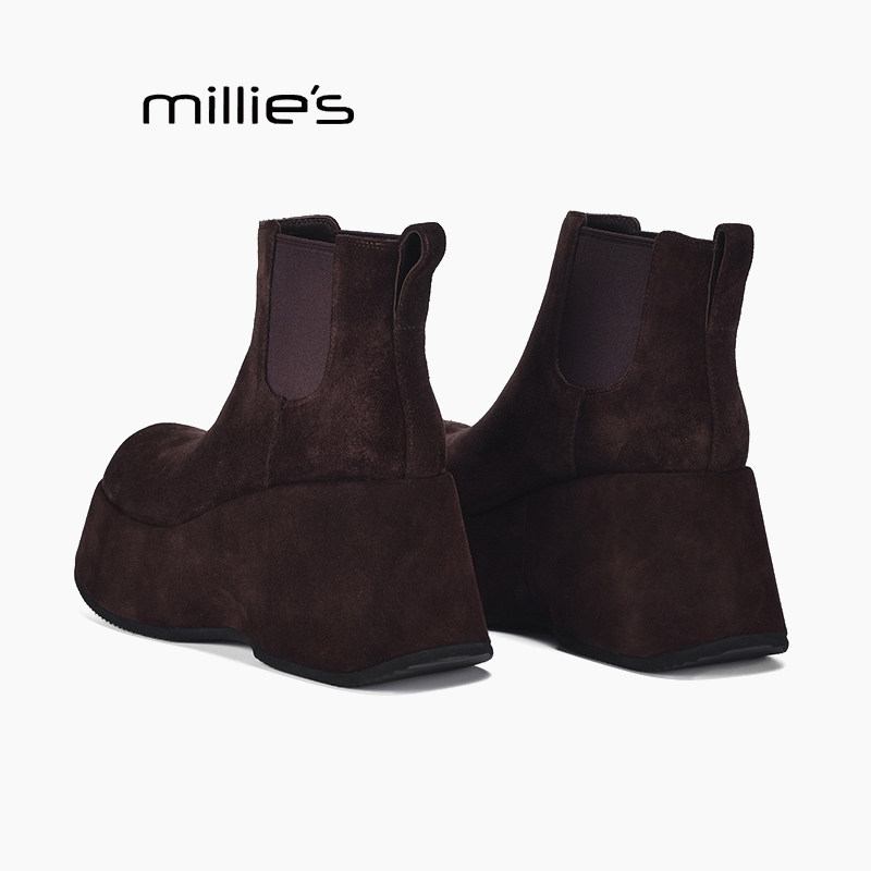 MILLIE'S妙丽真皮切尔西靴