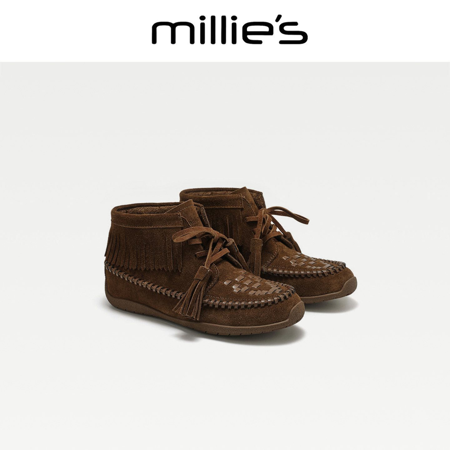MILLIE'S/妙丽复古流苏西部靴