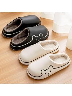 防水保暖eva棉拖鞋冬季男款居家2024新款防滑情侣外穿毛绒棉拖女