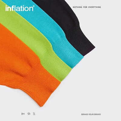 INFLATION Minimalist Turtleneck Sweater Mens Black Oversize