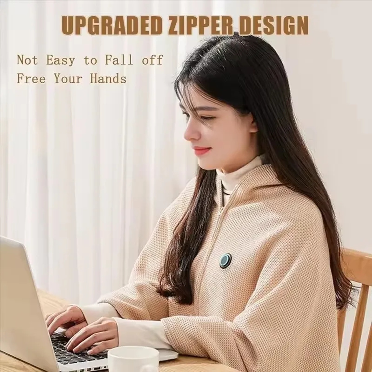 Winter USB Electric Heated Blanket Wearable 3 Heating Level