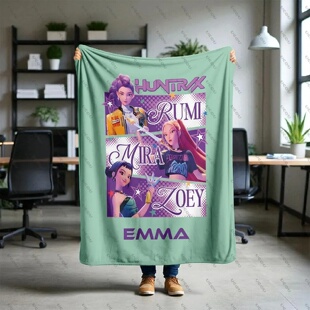 Kpop Demon Hunters Blanket Fun Cozy K-Pop Anime Inspired Cu
