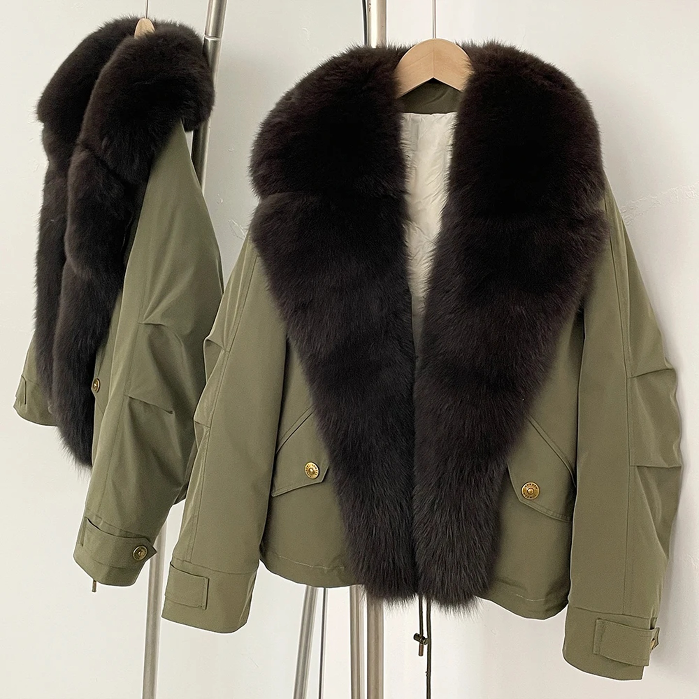 Down Jacket Women Real Fox Fur Collar Autumn 2025 Winter Wh