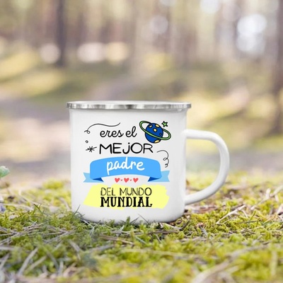 Best Father in The World Print Enamel Mug Creative Coffee C