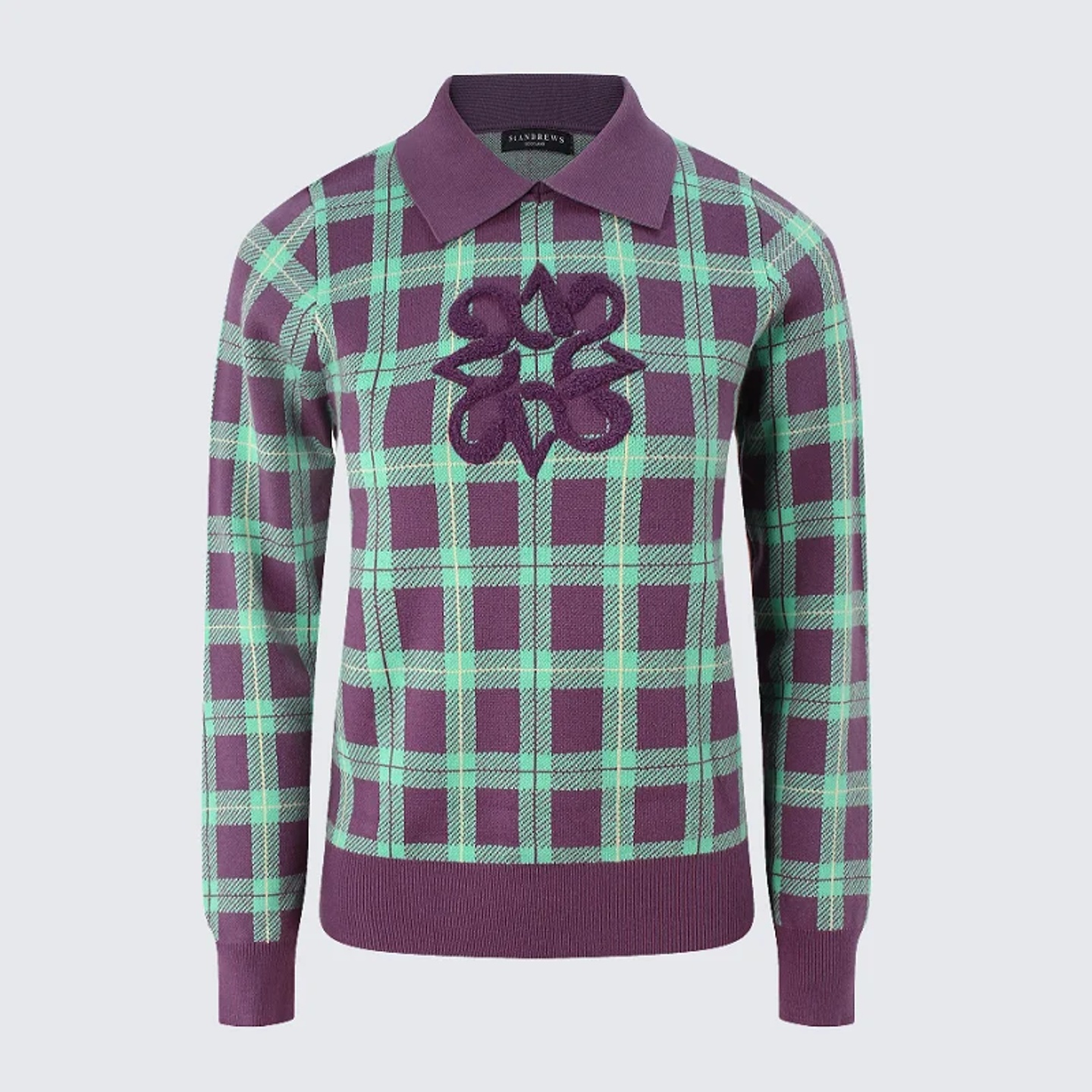 ST ANDREWS 2025 Vintage Color-matching Plaid Knit Pullover