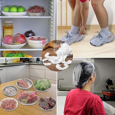 Disposable Food Cover Plastic Shower Cap Fruit Food Cover E