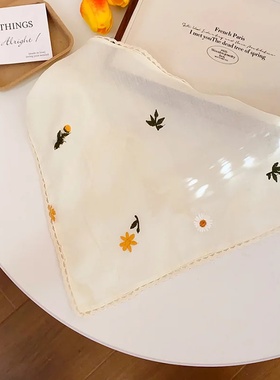 Lace Triangle Hair Scarf Headband Hollow Knitted Flowers He