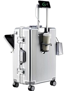 Aluminium Frame Rolling Luggage with Cup Holder Mobile Phon