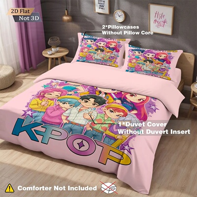 3pcs K-Pop Demon Hunters Print coreless Bedding Set Multi S