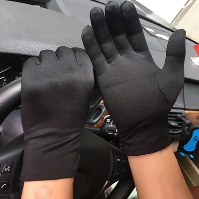 1 Pair Spring Summer Spandex Gloves Black White Etiquette T