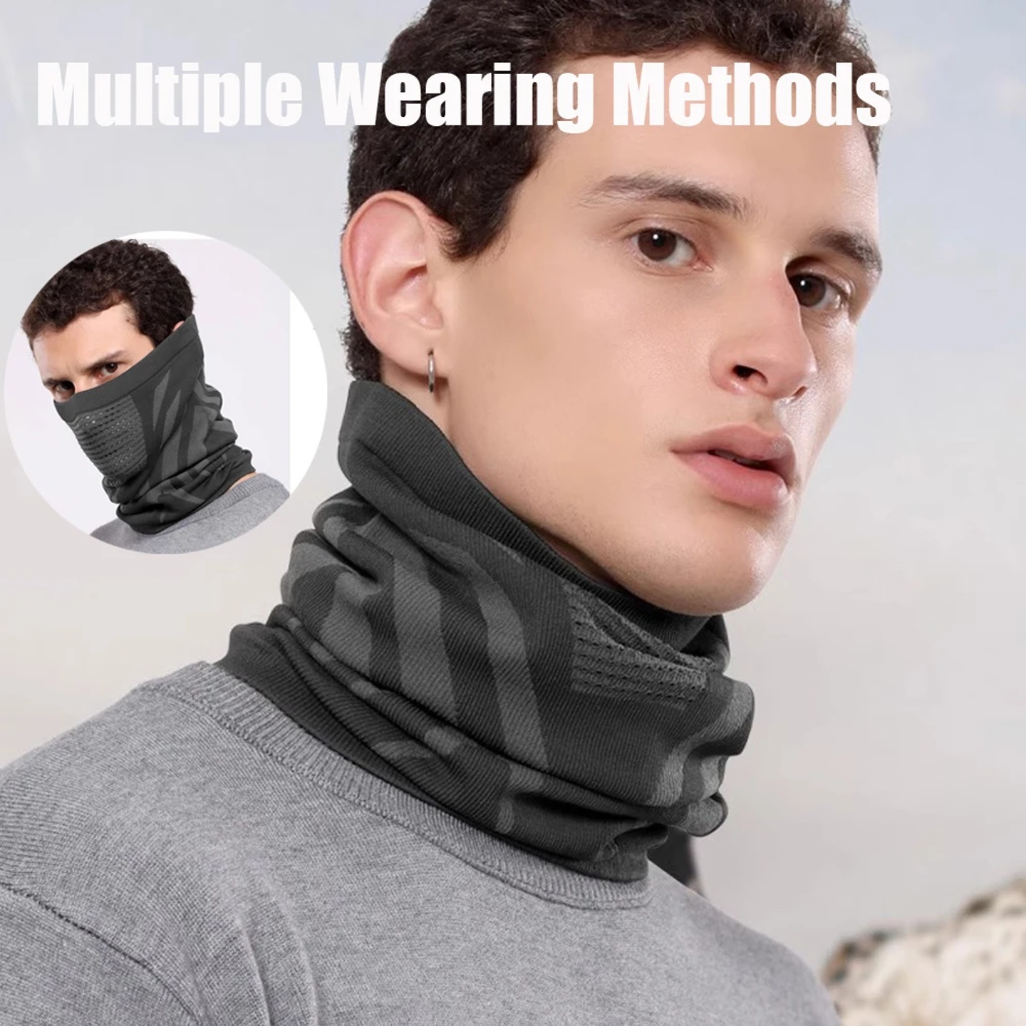 Windproof Warm Scarf Outdoor Sports Half Face Mask Running