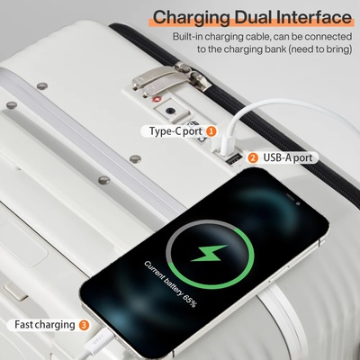 Mixi New Aluminum Frame Suitcase Carry On Rolling Luggage w