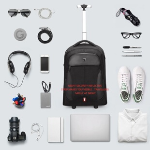 20 inch Rolling Luggage Backpack With Wheels Travel Suitcas