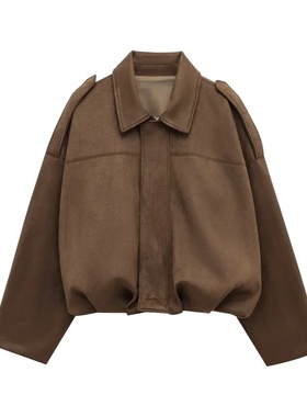 MUJER 2025 Suede Bomber Jackets for Women Outerwears Oversi