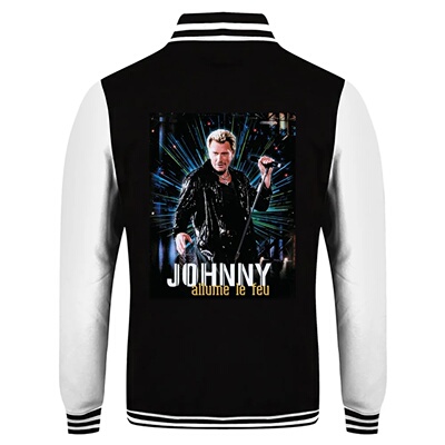 Johnny Hallyday printed jacket winter men's/women casual ba