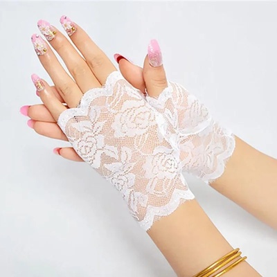 Sexy Bridal Lace Fingerless Gloves For Women Party Dressy G