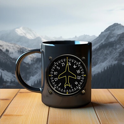 Spaceship combat aircraft instrument panel Coffee Mug black