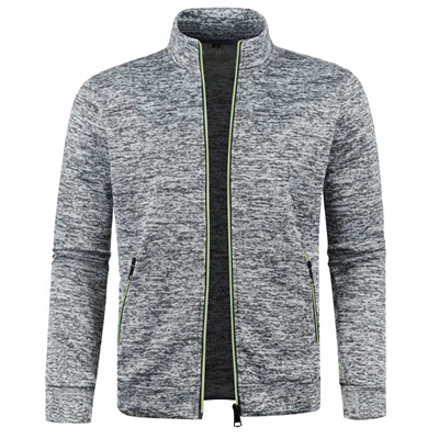 Autumn and Winter Men's New Long Zipper Color Block Sweater