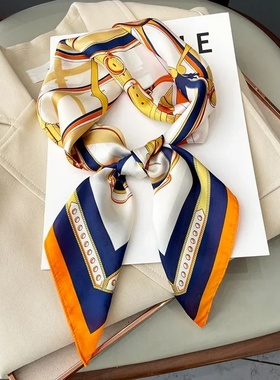 Neckerchief Female Luxury Square Scarf for Women Silk Feeli