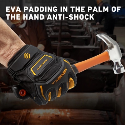 1Pair Work Gloves Men & Women, Utility Mechanic Working Glo