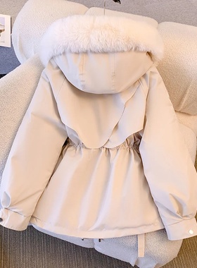 Fleece Lined Hood Down Jacket Winter Coat for Women Warm Dr