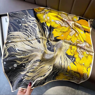 2024 New Luxury Brand Women Silk Leopard Print Square Scarf