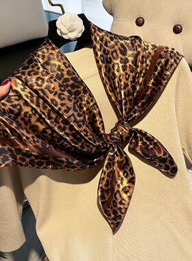New Luxury Brand Leopard Print Headband Scarf Women Fashion