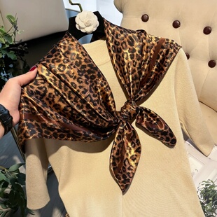 New Luxury Brand Leopard Print Headband Scarf Women Fashion
