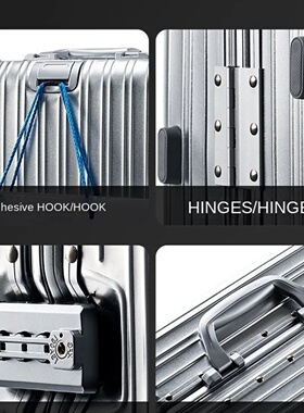 100% Aluminum Suitcase Metal Luggage Business Trolley Case