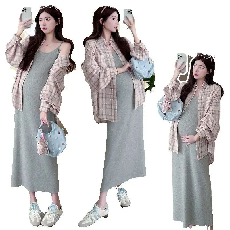 2025 Fashion Summer Pregnancy Clothing Set Short Sleeve Blaz