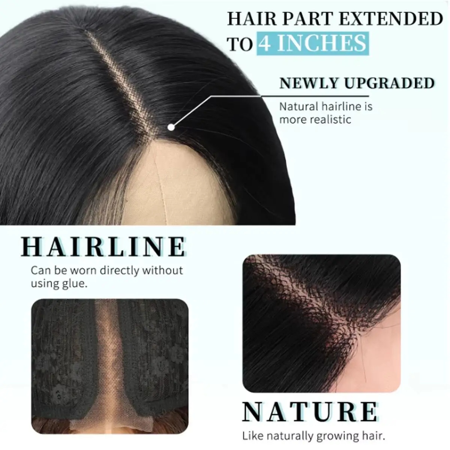 Wig for Women Long Wavy Lace Hairline Wig 26 Inch Middle Pa