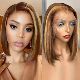 Human Lace Honey Ombre Hair Wig Bob Front Transparent 13x4