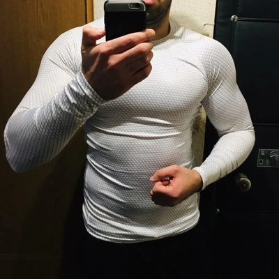 Men's Compression Thermal Underwear Gym Sweat Running Shirt